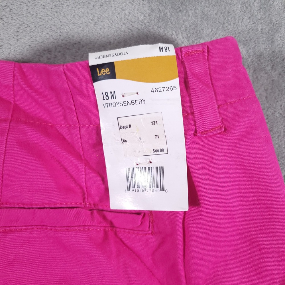 Lee Shorts Womens 18 Medium Pink VT Boysenberry Straight Fit Stretch Casual New - Picture 9 of 10